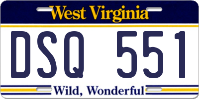 WV license plate DSQ551