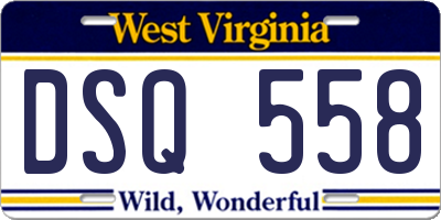 WV license plate DSQ558