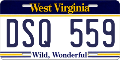 WV license plate DSQ559