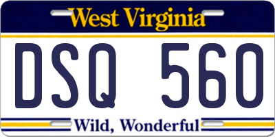 WV license plate DSQ560