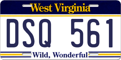 WV license plate DSQ561