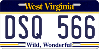 WV license plate DSQ566