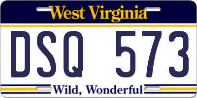 WV license plate DSQ573