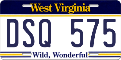 WV license plate DSQ575