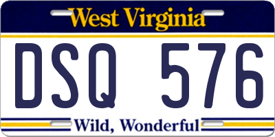 WV license plate DSQ576