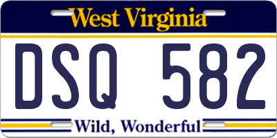 WV license plate DSQ582