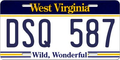 WV license plate DSQ587