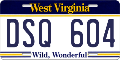 WV license plate DSQ604