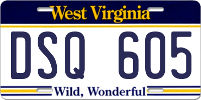 WV license plate DSQ605
