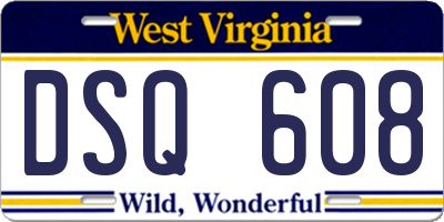 WV license plate DSQ608