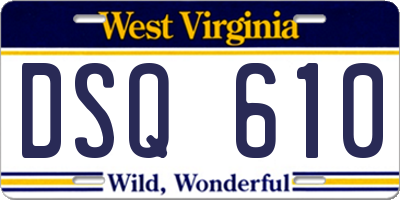 WV license plate DSQ610