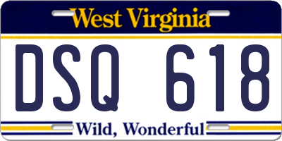 WV license plate DSQ618