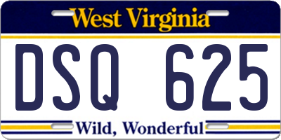 WV license plate DSQ625