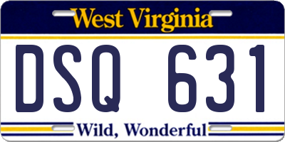 WV license plate DSQ631
