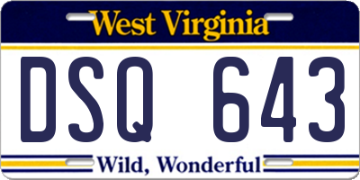WV license plate DSQ643