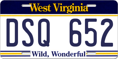 WV license plate DSQ652