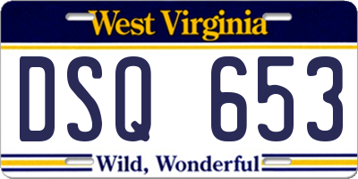 WV license plate DSQ653