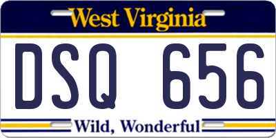 WV license plate DSQ656