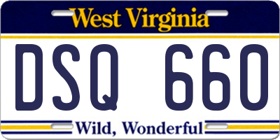 WV license plate DSQ660