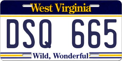 WV license plate DSQ665