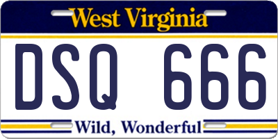WV license plate DSQ666