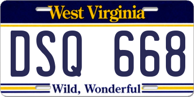 WV license plate DSQ668