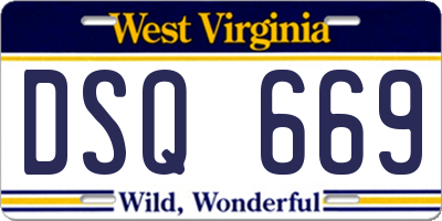 WV license plate DSQ669