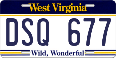 WV license plate DSQ677