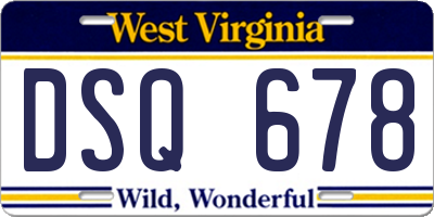 WV license plate DSQ678