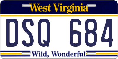 WV license plate DSQ684