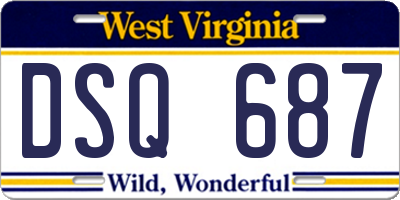 WV license plate DSQ687