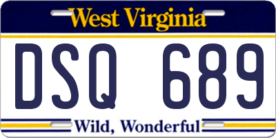 WV license plate DSQ689
