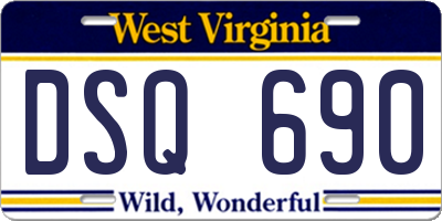 WV license plate DSQ690