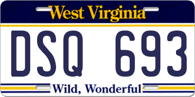 WV license plate DSQ693