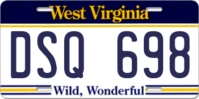 WV license plate DSQ698