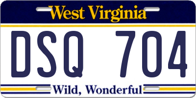 WV license plate DSQ704