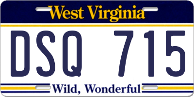 WV license plate DSQ715