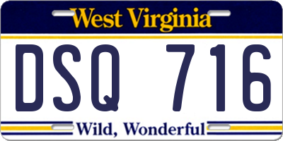 WV license plate DSQ716