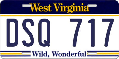 WV license plate DSQ717