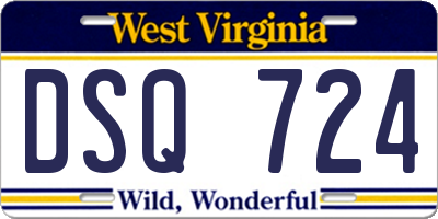 WV license plate DSQ724