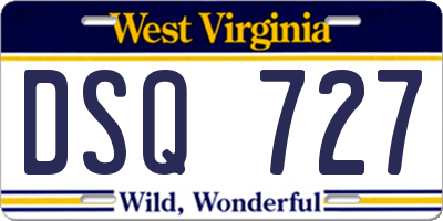 WV license plate DSQ727