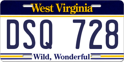 WV license plate DSQ728