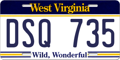 WV license plate DSQ735