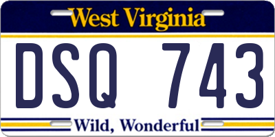 WV license plate DSQ743