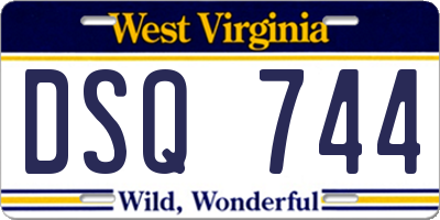 WV license plate DSQ744