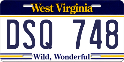 WV license plate DSQ748