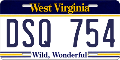 WV license plate DSQ754