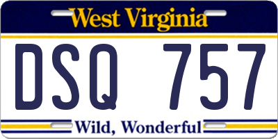 WV license plate DSQ757