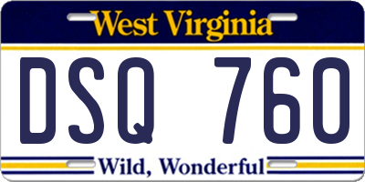 WV license plate DSQ760