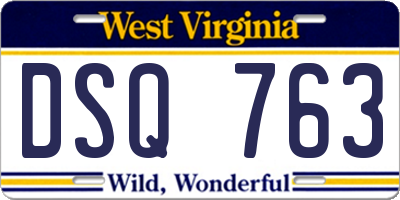 WV license plate DSQ763